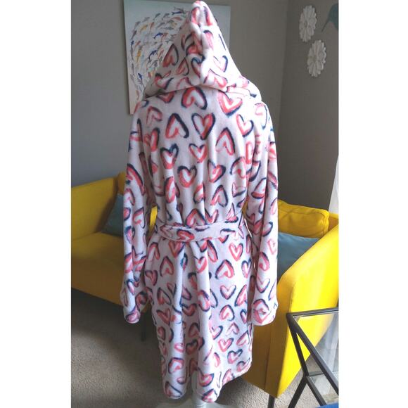 Vera Bradley Intimates Womens pink fleece robe hooded belted plush comfort S/M - Picture 2 of 7